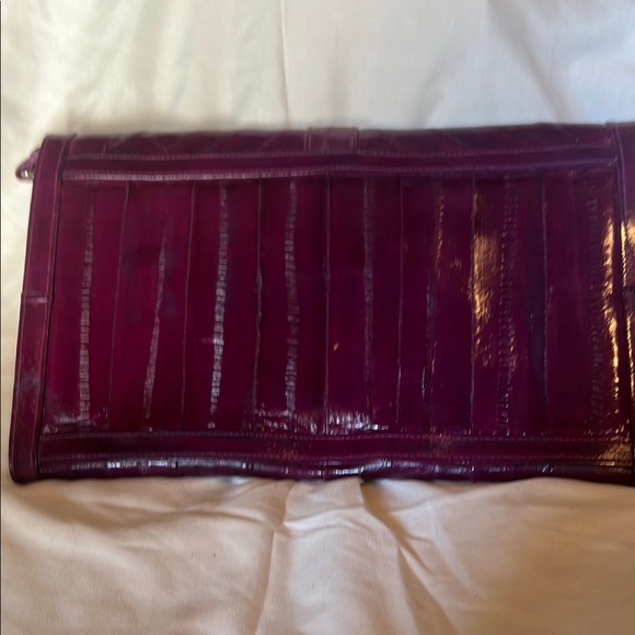 Burgundy Leather Clutch - Picture 2 of 6